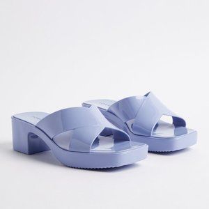 Jelly Criss Cross Heel Sandal